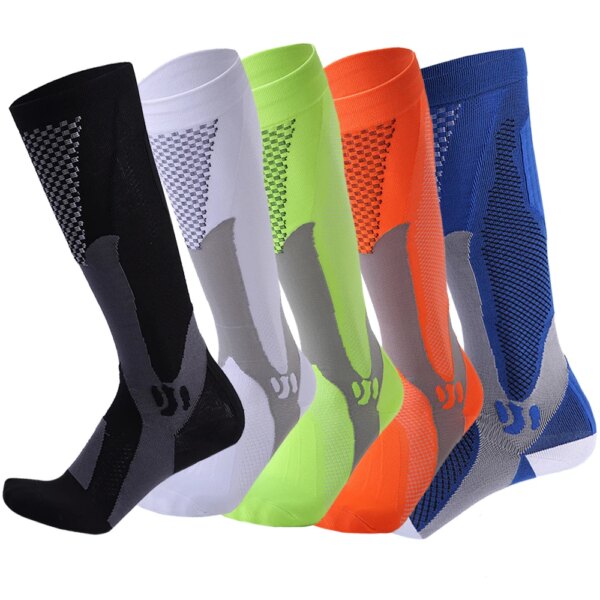 Calcetines de compresión para correr de alta calidad, calcetines deportivos para hombre y mujer para ciclismo, maratón, fútbol, ​​Fitness, venas varicosas