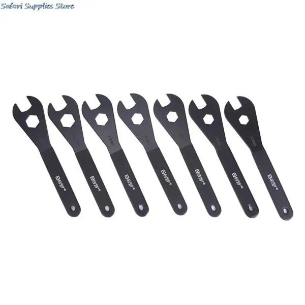 Llave inglesa para bicicleta de acero al carbono, eje de husillo, herramienta de reparación de bicicletas apta para cono de 13mm, 14mm, 15mm, 16mm, 17mm y 18mm