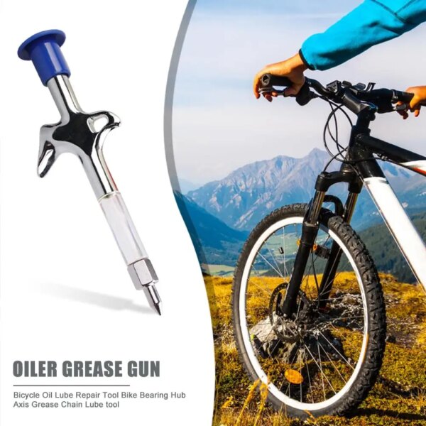 Gran oferta, pistola engrasadora para bicicleta, textura delicada, pistola engrasadora de aluminio para bicicleta de montaña, Herramientas de reparación de bicicletas, accesorios de servicio