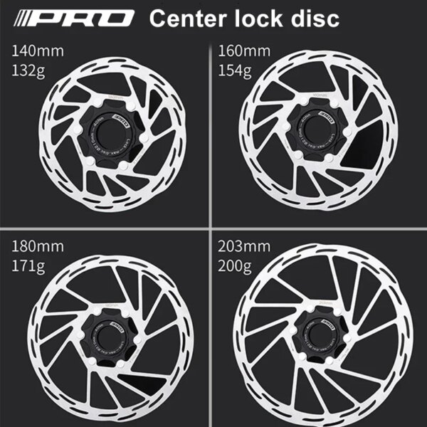 Rotor de disco de bloqueo central de bicicleta IIIPRO, rotor de freno de bicicleta, rotor flotante de fuerte disipación de calor 140 160 180mm MTB/freno de disco de carretera