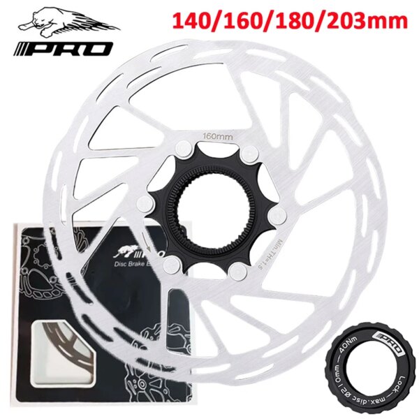 Rotores de bloqueo central IIIPRO 140/160/180/203mm freno de disco de bicicleta Rotor de bloqueo central MTB bicicleta de carretera disco de freno hidráulico para Shimano