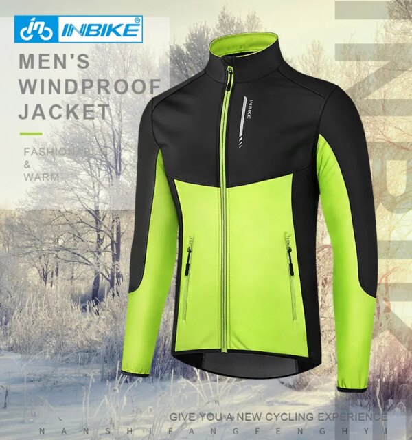 INBIKE-ropa de ciclismo para hombre, Jersey impermeable a prueba de viento, chaqueta térmica para bicicleta de montaña, cortavientos reflectante de invierno WJ603