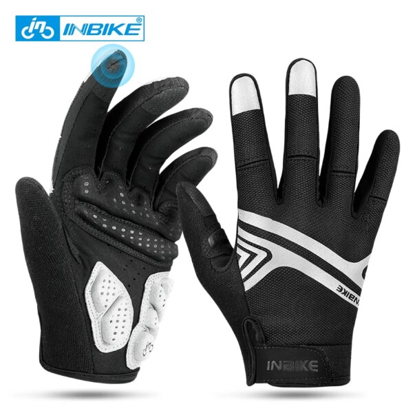 INBIKE guantes de dedo completo MTB guantes de ciclismo con pantalla táctil guantes antideslizantes para bicicleta para hombres mujeres deporte motocicleta MTB IM19806