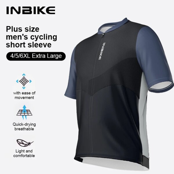 INBIKE-Camiseta de ciclismo de talla grande para hombre, ropa de bicicleta de manga corta, ropa para bicicleta de montaña y carretera, 4XL/5XL/6XL