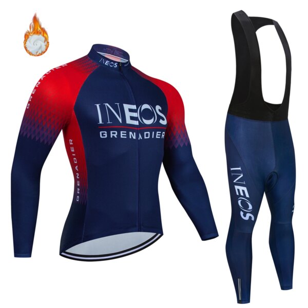 INEOS pantalones de ciclismo para hombre, ropa de invierno, chaqueta para hombre, traje para bicicleta de montaña y carretera, ropa Tricuta, Jersey, uniforme cortado con láser, forro polar