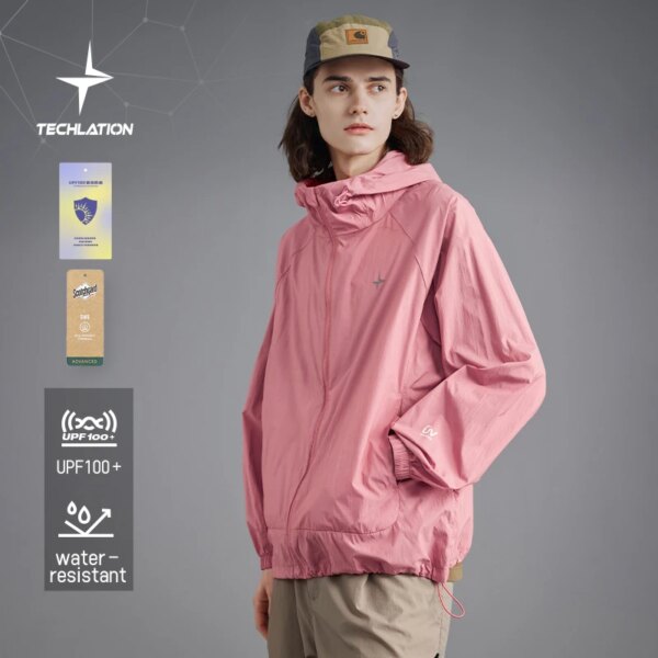 INFLATION Chaqueta impermeable con protección solar UPF100+, chaqueta con capucha para ciclismo al aire libre de verano