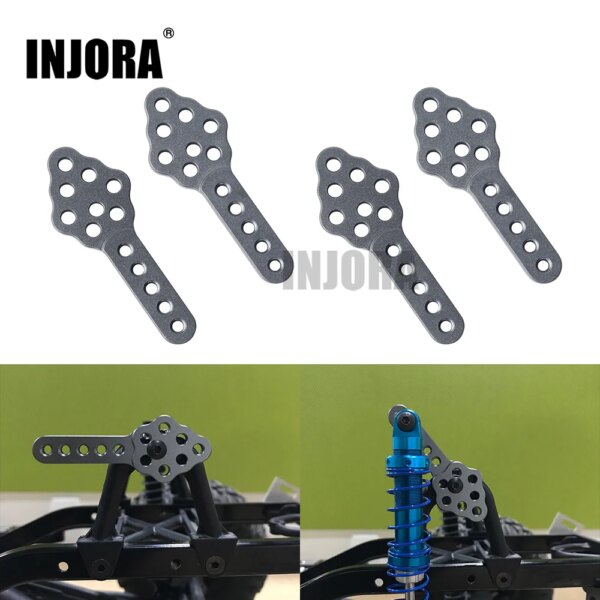 INJORA 4 Uds CNC soporte de amortiguador de Metal ajuste de altura soporte de ángulo para coche trepador de control remoto Axial SCX10 90046 D90 D110