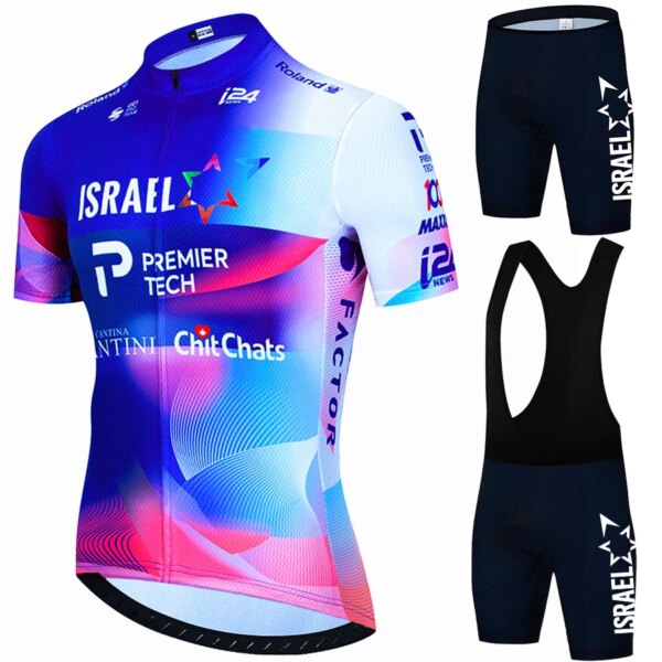 ISRAEL-pantalones cortos de ciclismo para hombre, conjunto de Jersey con pechera para ciclismo de montaña, ropa de verano para bicicleta, uniforme profesional, 2024