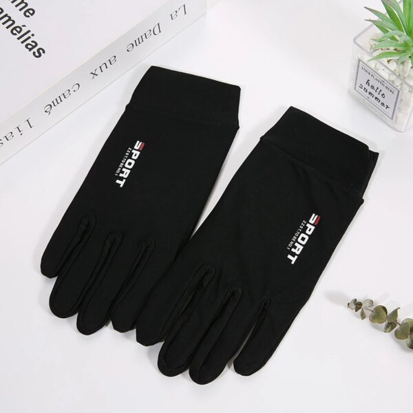 Guantes de ciclismo con dedos completos de seda de hielo para hombres y mujeres deportes al aire libre Fitness conducir pesca protector solar cómodo de alta elasticidad