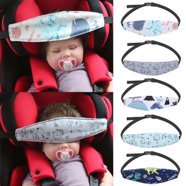 Asiento de coche de bebé para niños, soporte para la cabeza, cinturón de sujeción, Corralitos ajustables para niños y niñas, posicionador de sueño, almohadas de seguridad para bebés