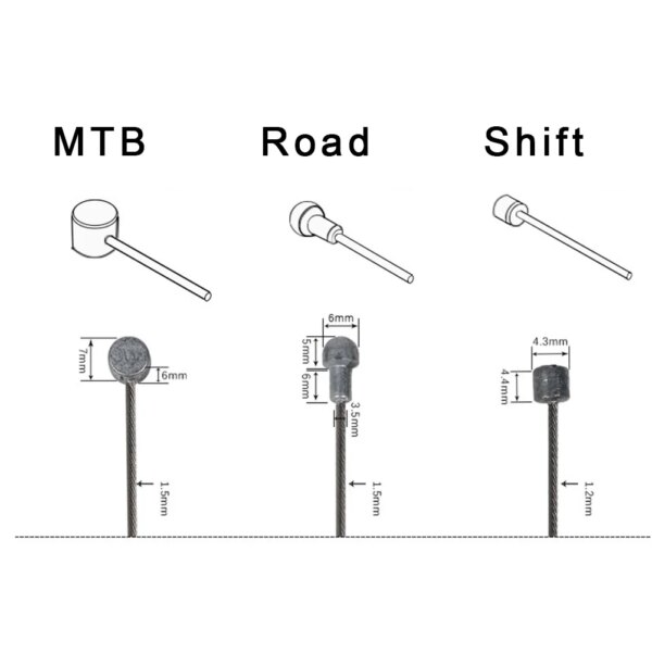 Cable interno Cable de freno de bicicleta Cable de cambios para bicicleta de carretera Accesorio de alambre Núcleo de bicicleta Ciclismo Bicicleta de montaña Práctico