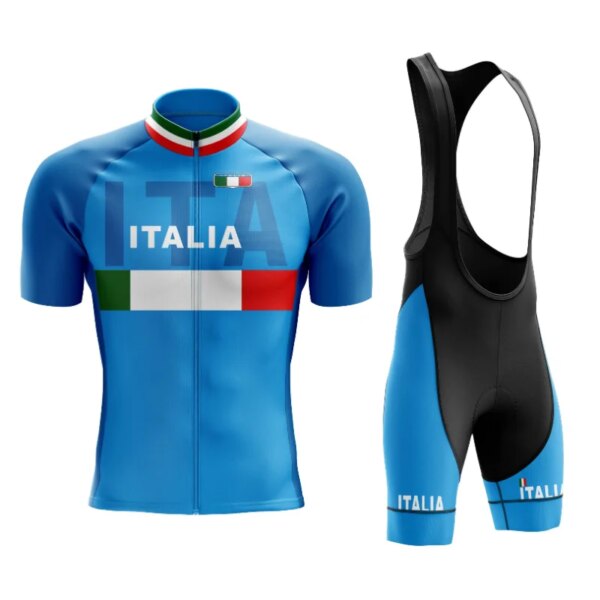 Italia 2023 Ropa de Ciclismo para hombre, Conjunto de Jersey de Ciclismo de manga corta de verano, Ropa Deportiva transpirable de secado rápido, Maillot, Ropa de Ciclismo