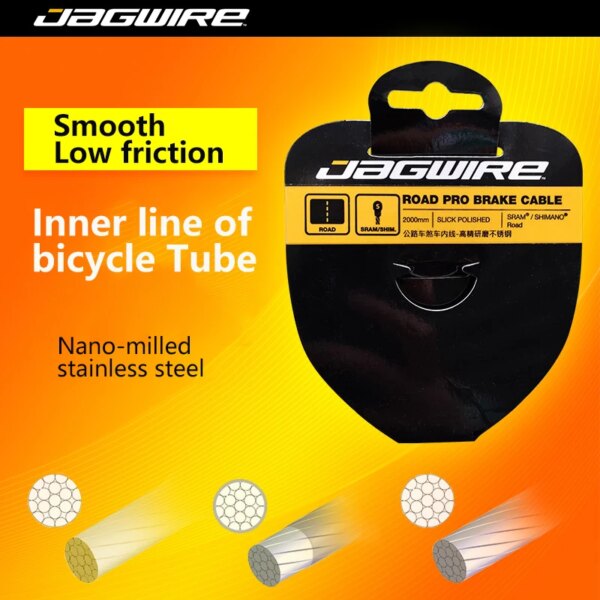 JAGWIRE-Cable de freno de bicicleta de carretera, núcleo de nanocables, tierra de alta precisión, línea interior de acero inoxidable, para piezas de bicicleta SRAM/Shimano