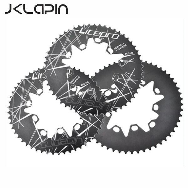 JKLapin Litepro bicicleta plegable disco ovalado 110 130BCD plato 54T 56T 58T para manivela de plato de bicicleta de carretera de montaña