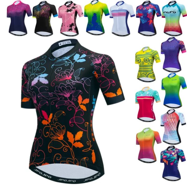 JPOJPO Camiseta de ciclismo profesional para mujer, camiseta de bicicleta de montaña, camiseta de ciclismo de manga corta de verano, camiseta de bicicleta deportiva de carreras, ropa de ciclismo