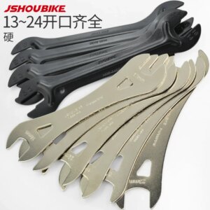 JSHOU-llave cónica para eje de bicicleta, cabezal de extremo abierto, herramienta de reparación de extracción de bicicleta de acero al carbono de 13 a 24mm