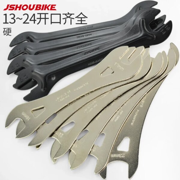 JSHOU-llave cónica para eje de bicicleta, cabezal de extremo abierto, herramienta de reparación de extracción de bicicleta de acero al carbono de 13 a 24mm