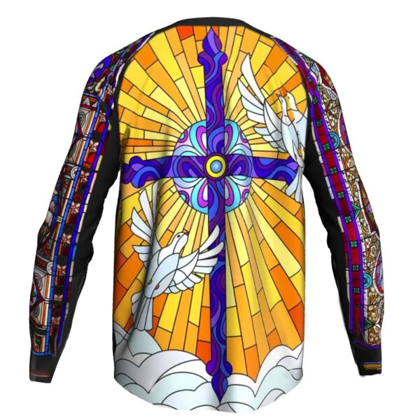 Camiseta de Motocross estilo Jesús para bicicleta, camiseta de ciclismo de manga larga, Top de descenso, senderismo, ciclista, ropa deportiva cómoda