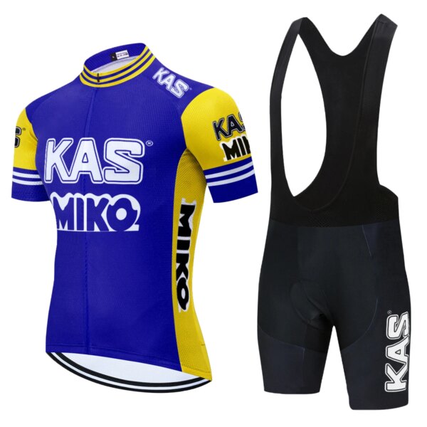 KAS Ciclismo equipo Ropa bicicleta Jersey azul 20D bicicleta pantalones cortos Ropa Ciclismo de secado rápido para hombre verano Ciclismo Maillot Culotte Set