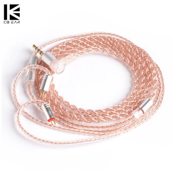 KBEAR-Cable de auriculares de cobre de 4 núcleos, conector de 2 pines/QDC/MMCX/TFZ para KBEAR KB06 KZ ZSN PRO, auriculares HIFI