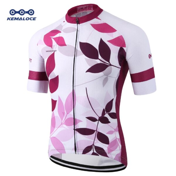 KEMALOCE, Jersey de ciclismo para mujer, ropa de bicicleta rosa especial respetuosa con el medio ambiente, camisetas deportivas moradas para mujer, ropa para chica al aire libre