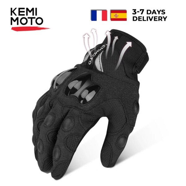 KEMiMOTO, Guantes de Moto para hombre, Guantes para ciclismo de montaña, Guantes para Motocross, Guantes para Moto con pantalla táctil, Guantes para hombre para primavera y verano