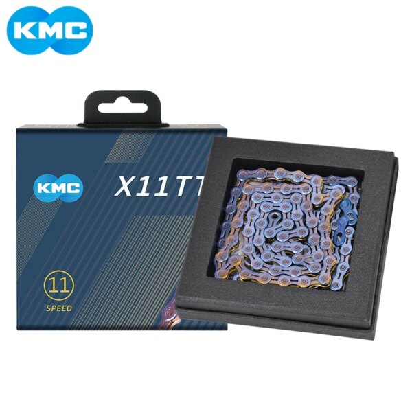 Cadena de bicicleta KMC X11TT 11 S, 118 eslabones, cadena de carreras suave y resbaladiza con aceite colorido, cadena de 11 velocidades para bicicleta de montaña y carretera