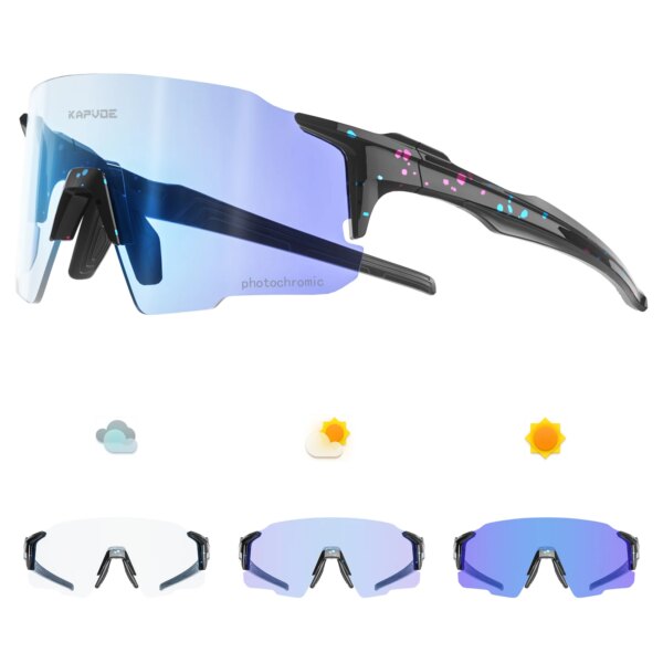 Kapvoe-gafas de sol fotocromáticas para ciclismo, gafas para ciclismo UV400, gafas para bicicleta al aire libre, equipo deportivo para hombre y mujer