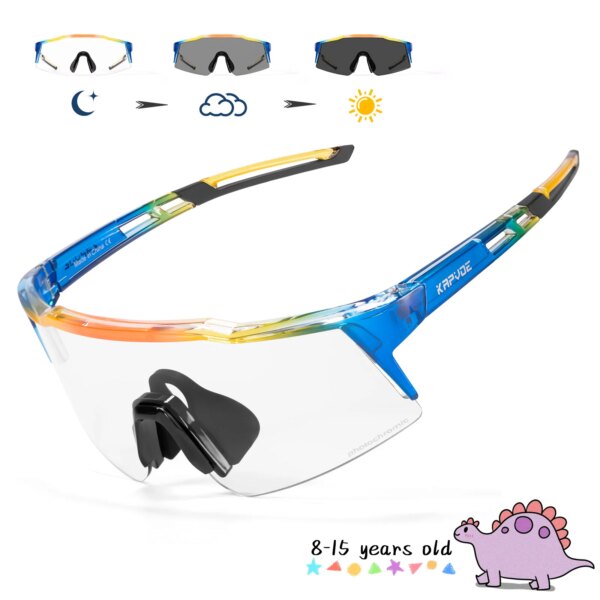 Kapvoe, gafas de sol fotocromáticas para niños, protección UV400, gafas deportivas para ciclismo, gafas de moda para niños y niñas, gafas para bicicleta