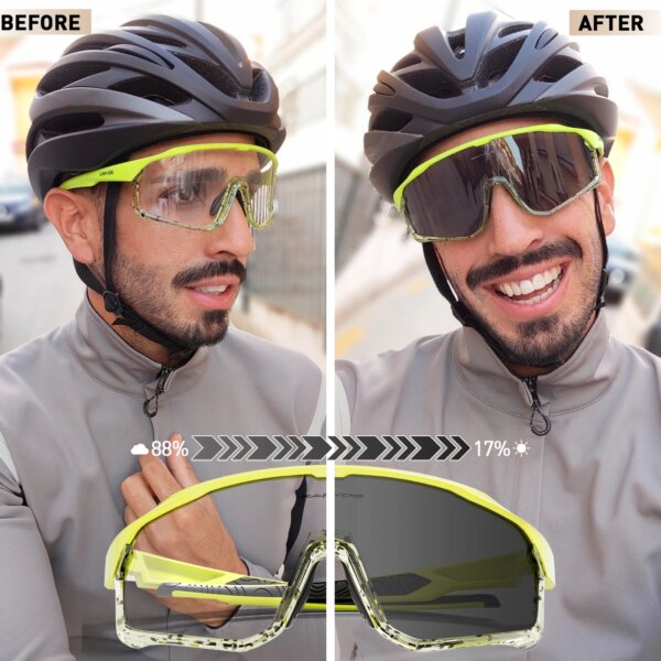 Kapvoe gafas de sol fotocromáticas para hombre, gafas de ciclismo a la moda, gafas para mujer, gafas para bicicleta de montaña, ciclismo, sol