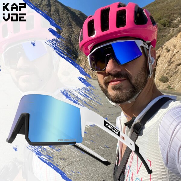 Kapvoe gafas de ciclismo polarizadas protección UV400 gafas de sol gafas de Ciclismo de carretera deportes al aire libre MTB bicicleta de montaña o carretera