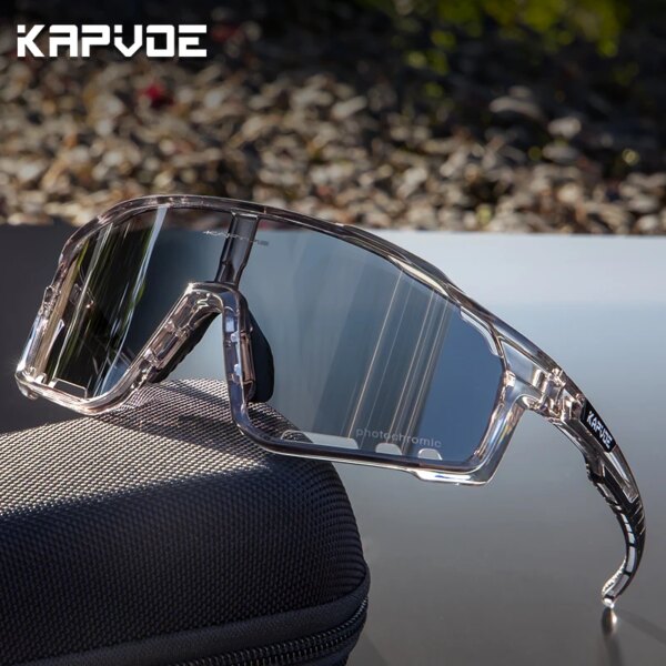 Kapvoe gafas de sol fotocromáticas rojas para ciclismo para hombre y mujer, gafas deportivas para ciclismo, gafas para correr en carretera, gafas para bicicleta MTB