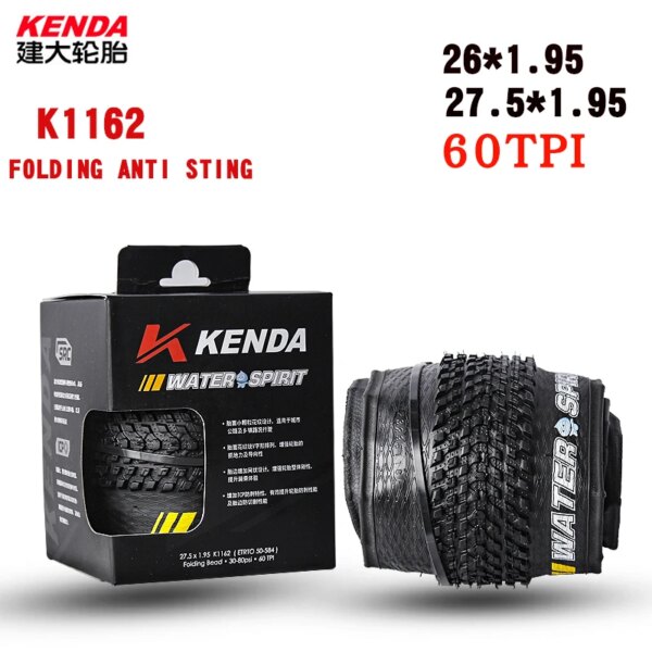 Kenda neumático de bicicleta 26er 26x1,95 60TPI K1162 MTB neumáticos de bicicleta de montaña ICP 27,5*1,95 antipinchazos para neumáticos plegables de carretera urbana