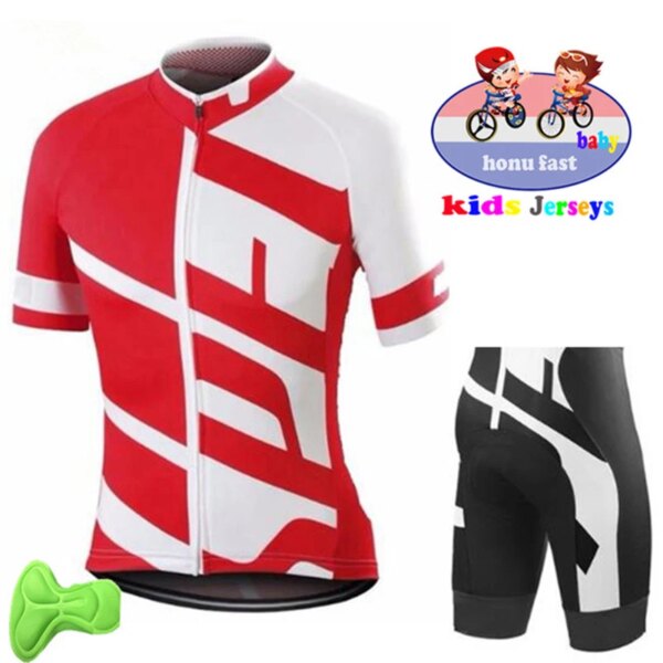 Conjunto de Jersey de Ciclismo para niños, pantalones cortos, equilibrio de verano, transpirable, secado rápido, ropa de Ciclismo para niños y niñas, traje deportivo