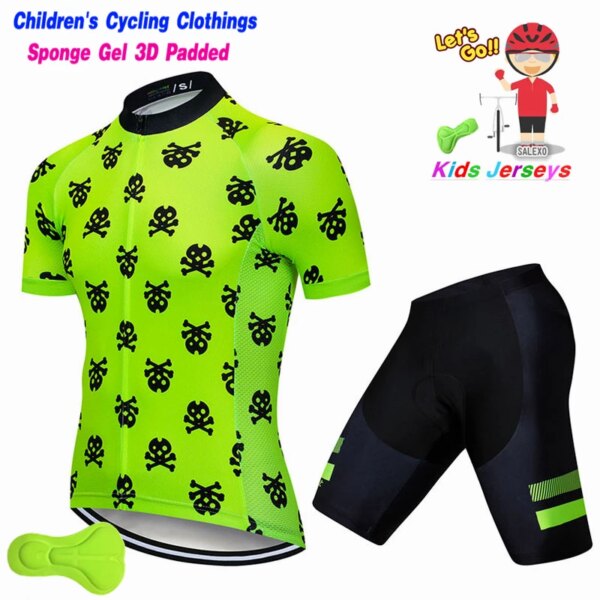 Conjunto de Jersey de Ciclismo para niños con pantalones cortos, conjunto de Ciclismo de verano, Ropa de bicicleta para niños, Ropa de Ciclismo para niños, traje deportivo