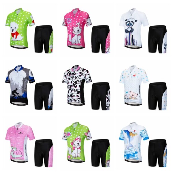 Conjunto de camiseta de Ciclismo para niños, Jersey y pantalones cortos para bicicleta de montaña y carretera, Maillot, Ropa de Ciclismo de fondo superior, 2021