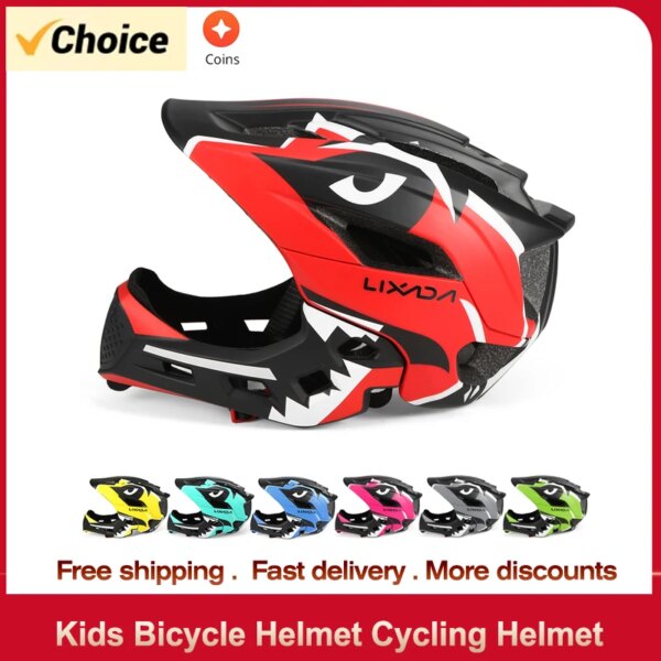 Casco de bicicleta de cara completa desmontable para niños, deportes para niños, ciclismo mtb, motocicleta, monopatín, patinaje sobre ruedas, casco de bicicleta