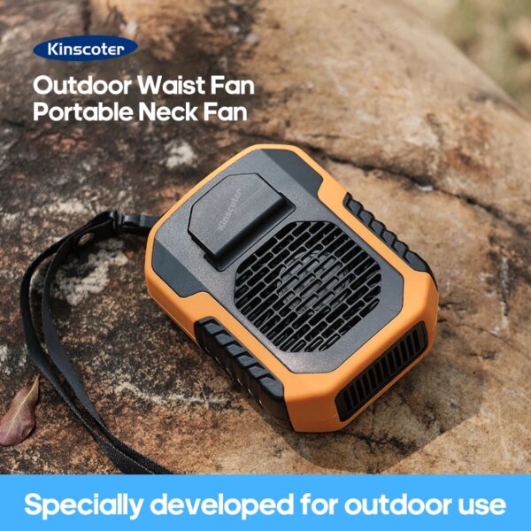 Kinscoter 6000mAh ventilador colgante de cuello/cintura USB Mini ventilador portátil recargable para acampar al aire libre senderismo escalada correr deportes