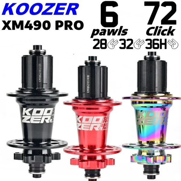 Koozer XM490PRO HG buje de bicicleta MTB 8 ​​9 10 11 12S 28H 32H 36 agujeros eje de acero CRMO 100 135 QR 142 a través de 6 pernos piezas de bicicleta