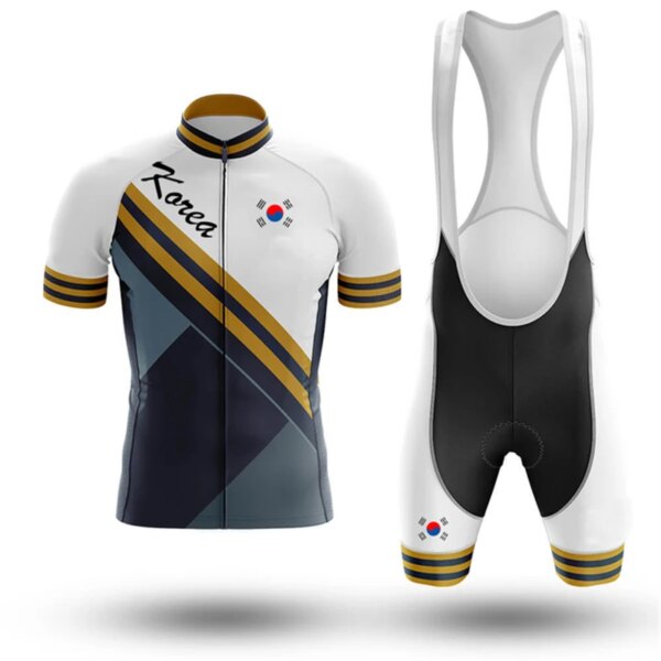 Ropa de ciclismo del equipo de Corea para hombre, Conjunto de Jersey de ciclismo transpirable, ropa deportiva para bicicleta de montaña de manga corta, verano 2022