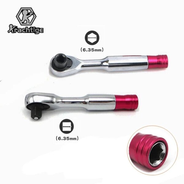 Krachtige 1/4 ''Mini 72 dientes Llave de trinquete cabeza hexagonal/destornillador de cabeza cuadrada llave de tubo herramienta de reparación para vehículo bicicleta