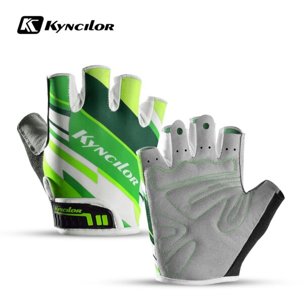 Kyncilor-guantes de tela de Lycra transpirables para ciclismo, guantes para bicicleta de carretera, guantes de deporte de bicicleta al aire libre, guantes de medio dedo