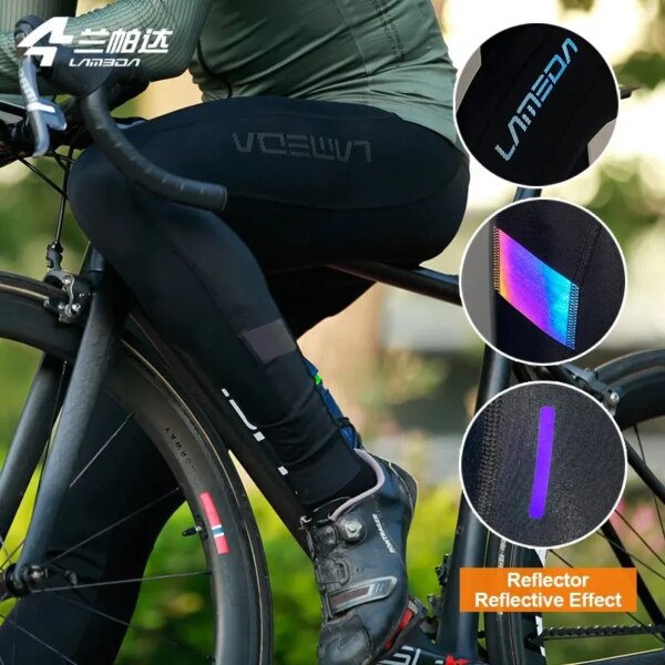 LAMEDA pantalones de ciclismo para hombre, pantalones largos PRO Bike, pantalones con tirantes de ciclismo transpirables y frescos, pantalones ajustados para montar en bicicleta MTB de secado rápido