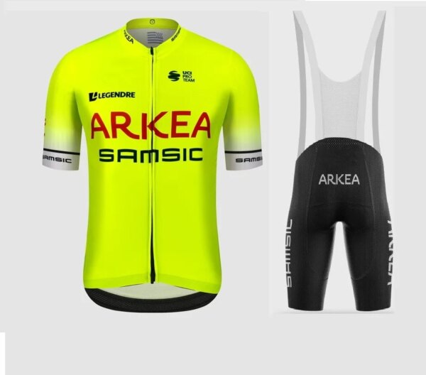 LASER CUT 2022 ARKEA SAMSIC TEAM FLUO JERSEY DE CICLISMO DE MANGA CORTA ROPA DE CICLISMO DE VERANO ROPA DE CICLISMO + PANTALONES CORTOS