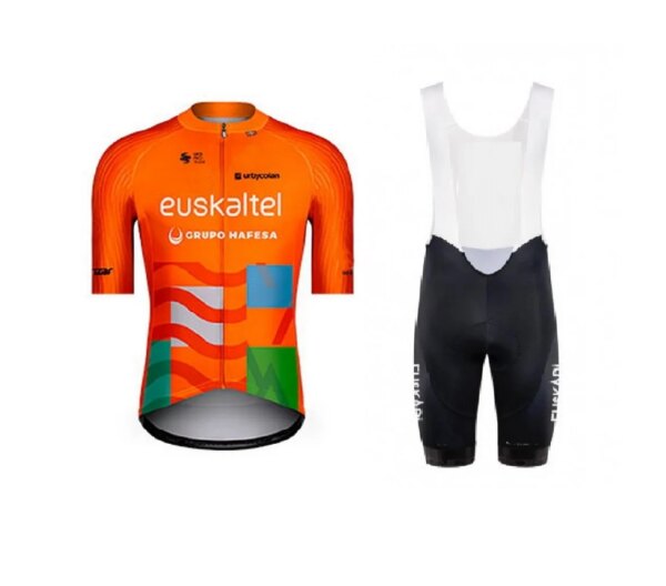 CORTE LÁSER 2024 EUSKALTEL EQUIPO CICLISMO DE MANGA CORTA JERSEY VERANO CICLISMO ROPA CICLISMO + BIB SHORTS