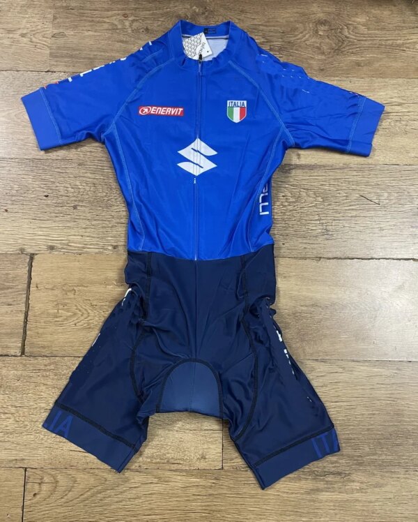 Mono con corte láser para equipo nacional de Italia, camiseta corta de Ciclismo, Ropa para bicicleta, Maillot, 2024