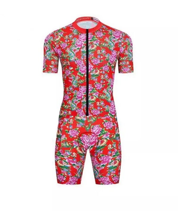 Mono con corte láser para Ciclismo, Jersey corto de flores grandes del noreste, Ropa para bicicleta, Maillot, 2024