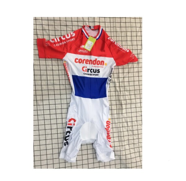 Mono con corte láser CORENDON CIRCUS TEAM NL, mono blanco, Jersey corto de Ciclismo, Ropa para bicicleta, Maillot, Ropa de Ciclismo