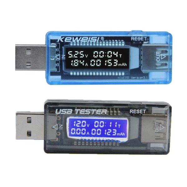 Probador de capacidad de voltaje de corriente USB LCD, medidor de capacidad de cargador de batería móvil, Detector de voltaje de corriente de voltios, 4-20V