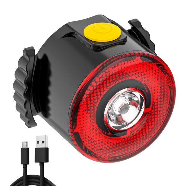 Luz trasera de bicicleta LED 30LM 250mAh Micro USB recargable MTB seguridad en bicicleta de carretera luces traseras 7 modos impermeables para conducción nocturna